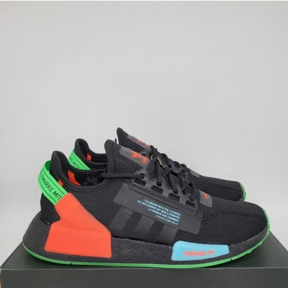 New Adidas NMD_R1 V2 'Glow In The Dark' Men's Running Shoes Size 11.5 - Picture 4 of 8